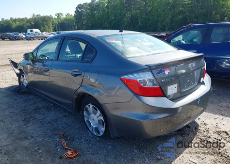 2012 Honda Civic Hybrid from USA, damaged, VIN JHMFB4F21CS002447